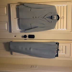 Powder blue silk pant suit